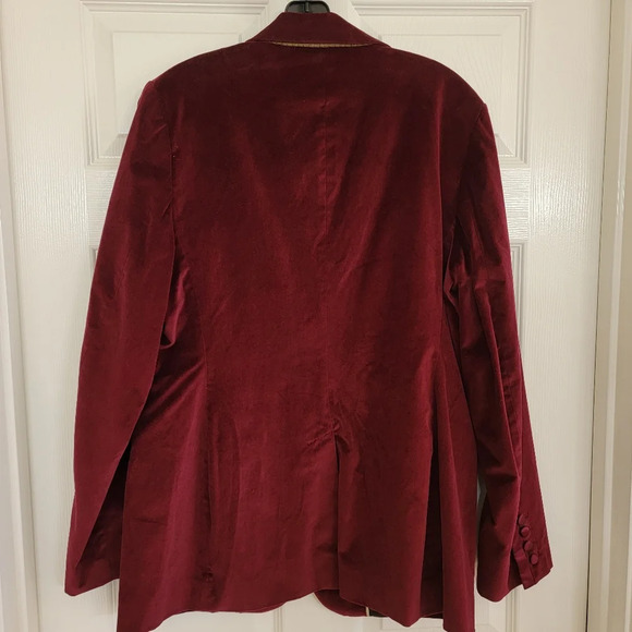 Tory Burch Burgundy Velvet Blazer - Picture 2 of 5